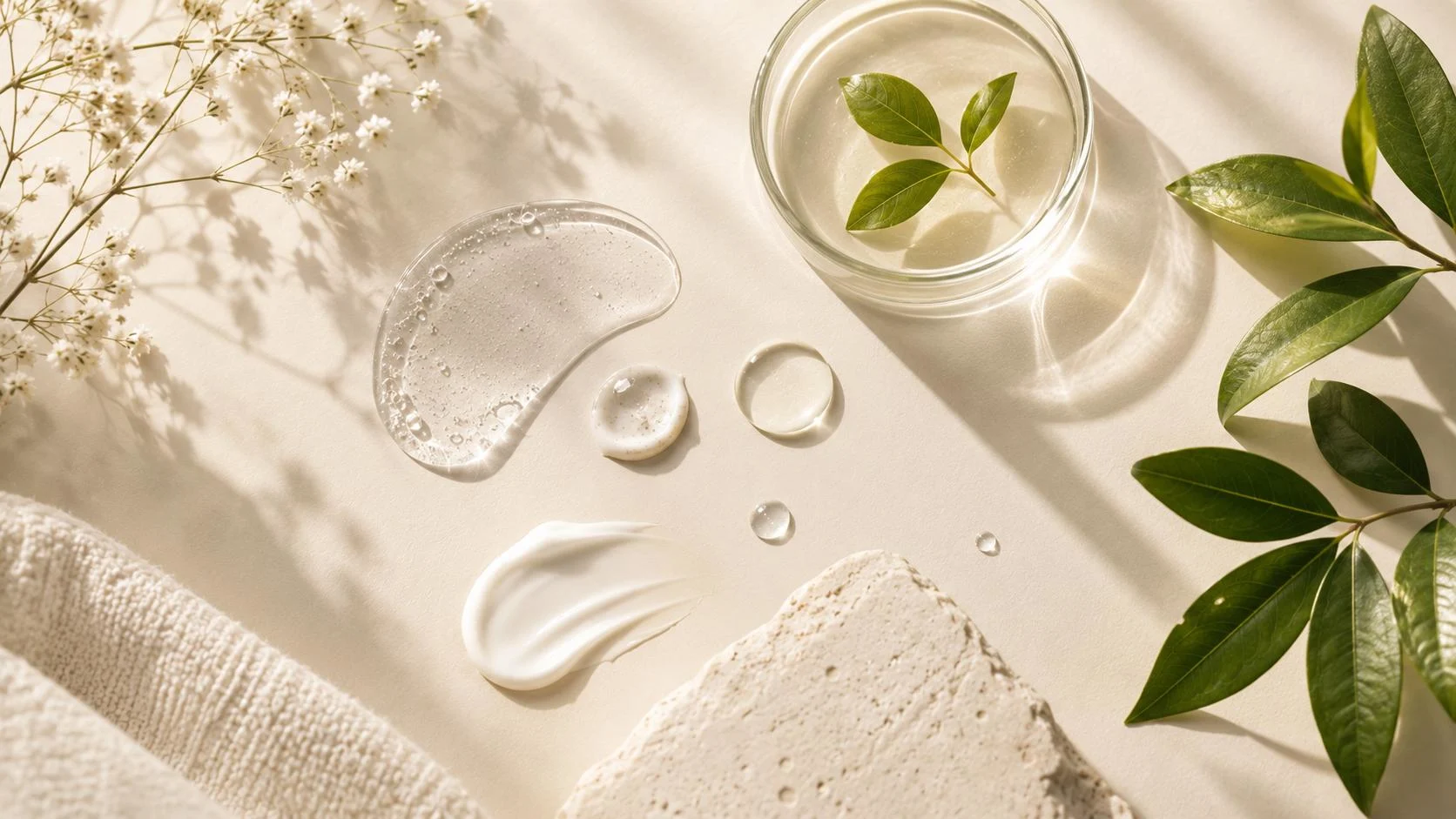 Sunscreen application on skin